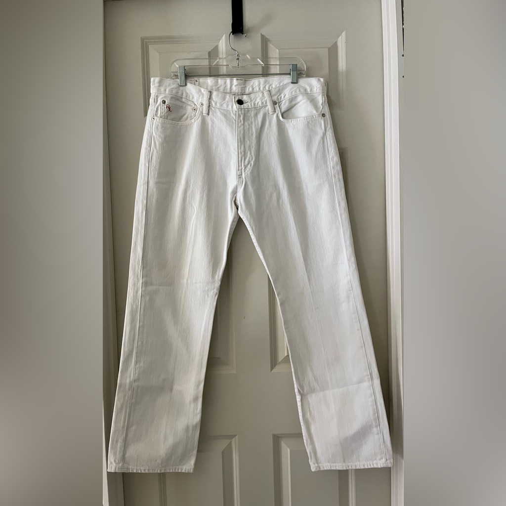 Men’s Ralph Lauren Vintage White Hudson Classic Straight Jeans 34/30